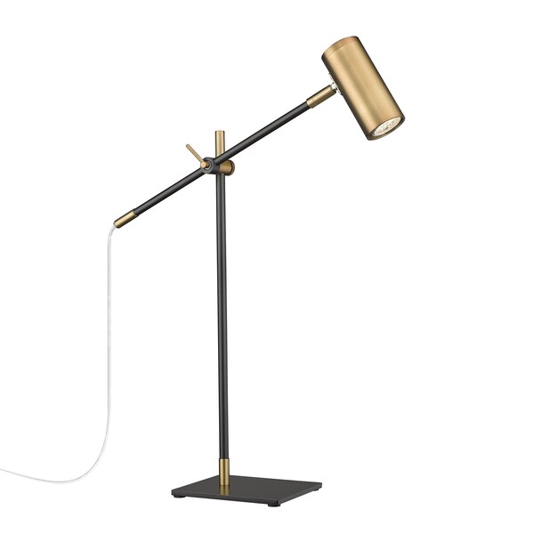 Z-Lite Calumet 1 Light Table Lamp, Matte Black & Olde Brass & Olde Brass 814TL-MB-OBR - main